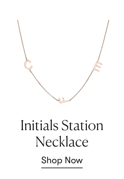 Block Initials Station Necklace