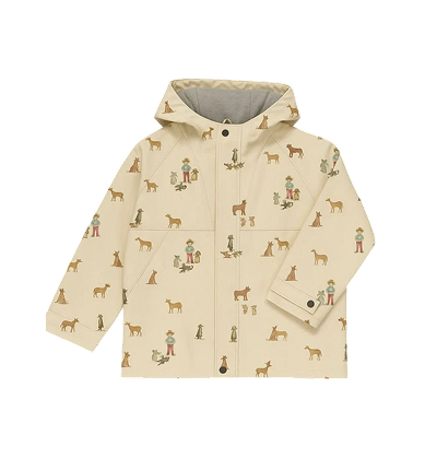 Cream Print Raincoat