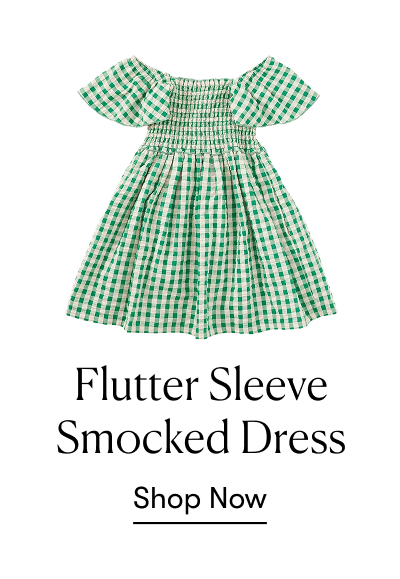 Flutter Sleeve Smocked Dress
