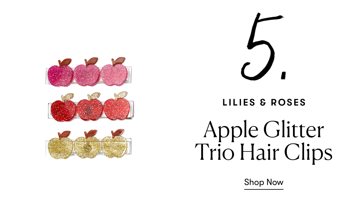 Lilies & Roses: Apple Glitter Trio Hair Clips