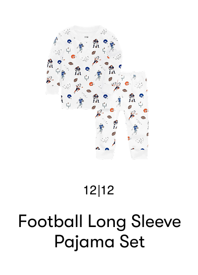 Football Long Sleeve Pajama Set