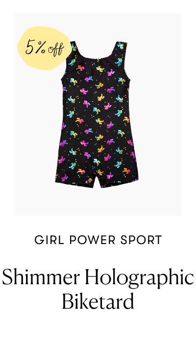Girl Power Sport: Shimmer Holographic Biketard - 5% off