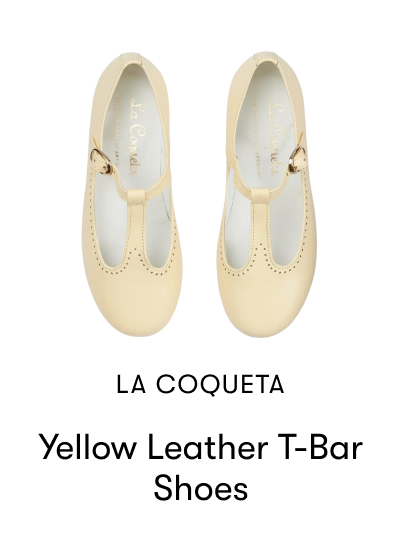 Yellow Leather T-Bar Shoes