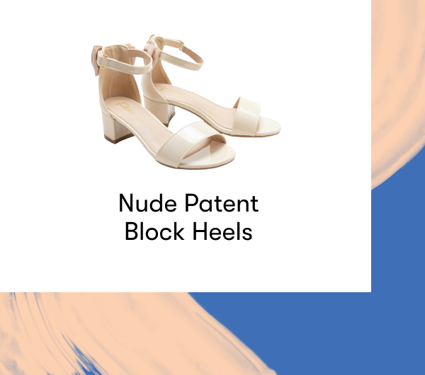 Nude Patent Block Heels 
