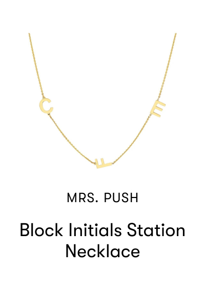 Block Initials Station Necklace