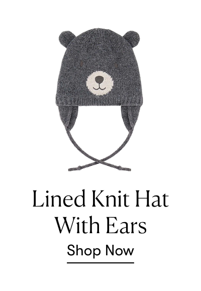 Lined Knit Hat With Ears