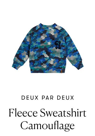 Deux par Deux: Fleece Sweatshirt Blue and Grey Camouflage