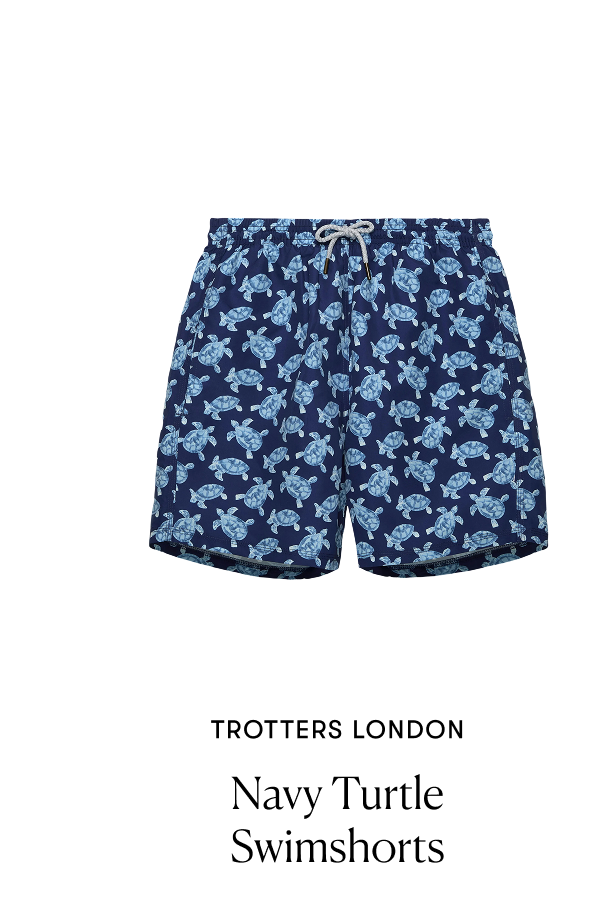 Trotters London - Navy Turtle Swimshorts 