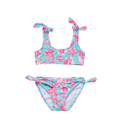 tropical glow recycled crop bikini