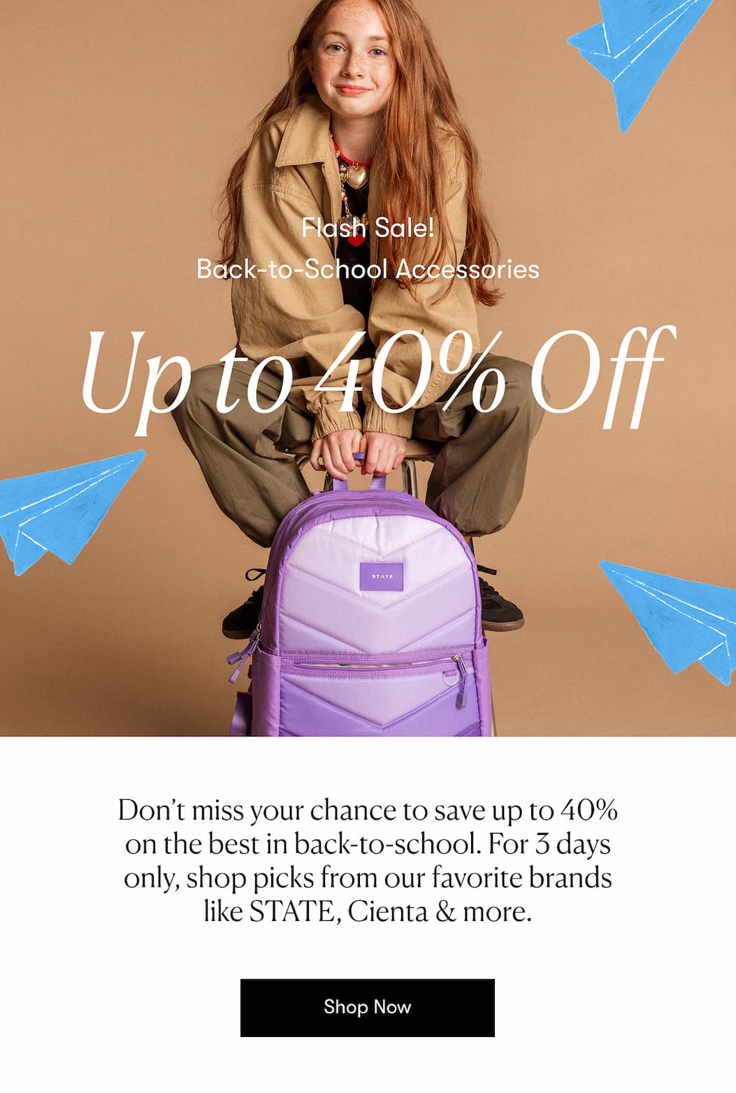 Flash Sale! Back-to-School Accessories Up to 40% Off
