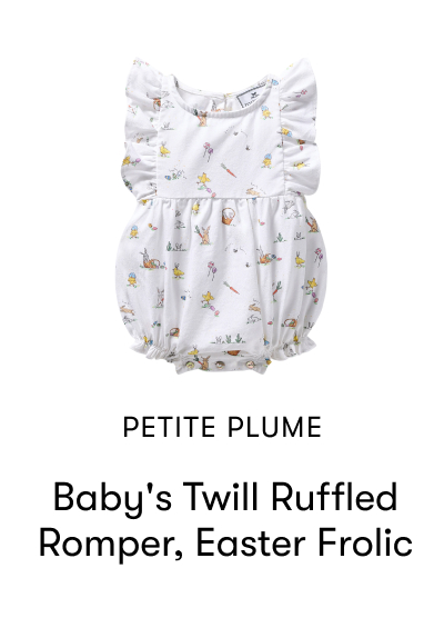 Baby's Twill Ruffled Romper, Easter Frolic