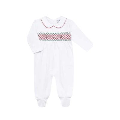 Christmas Smocked Footie, Multicolors 
