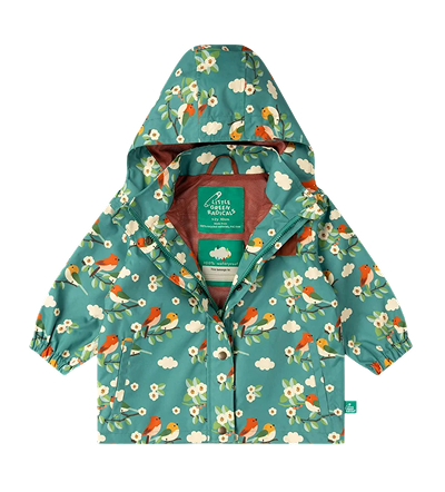 Turquoise Birds Raincoat 