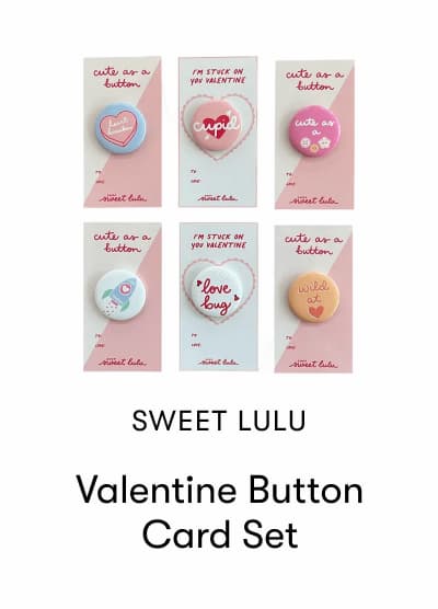 Valentine Button Card Set