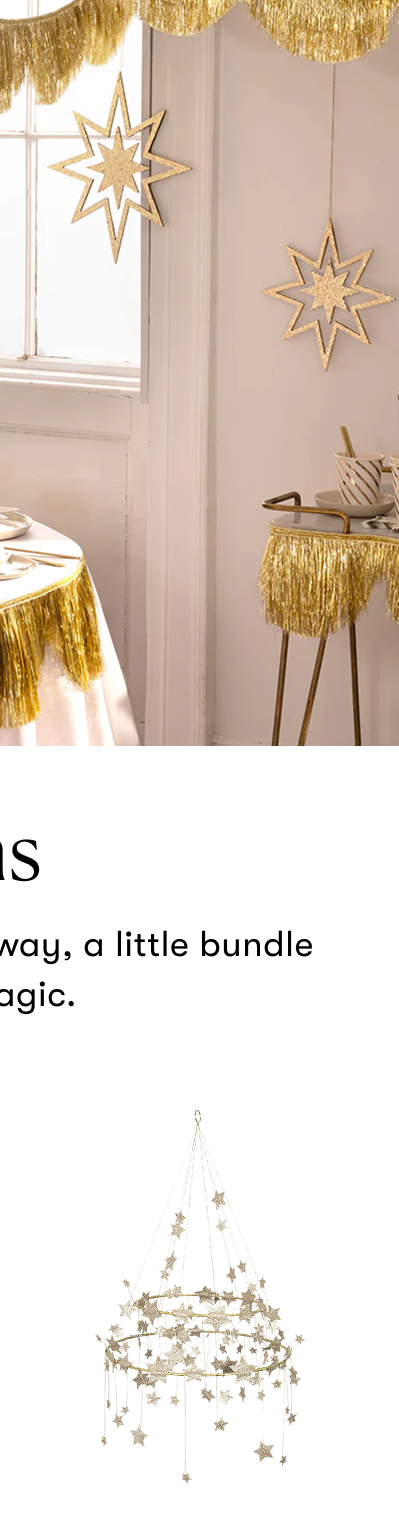 Meri Meri: Gold Sparkle Star Chandelier