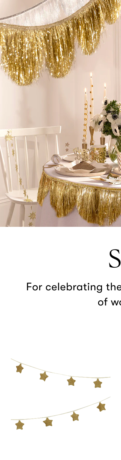 Meri Meri: Gold Knitted Star Garland