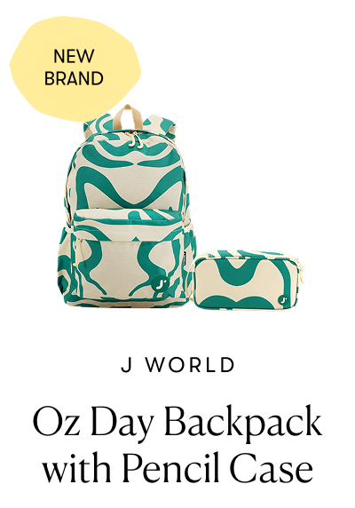 J World: Oz Day Backpack with Doodle Large Pencil Case - New Brand