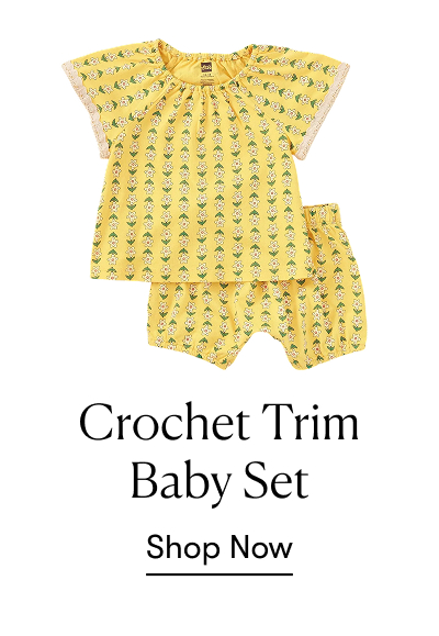 Crochet Trim Baby Set