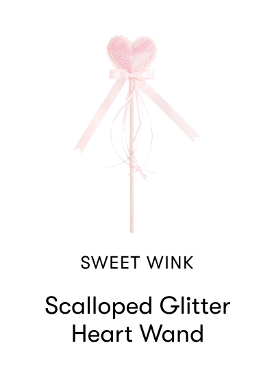 Scalloped Glitter Heart Wand
