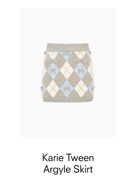Karie Tween Argyle Skirt 