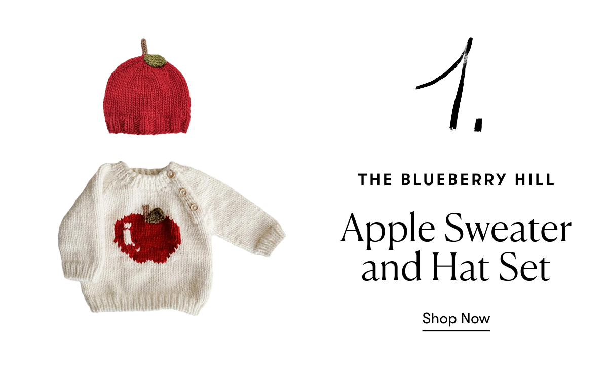 The Blueberry Hill: Apple Sweater and Hat Set