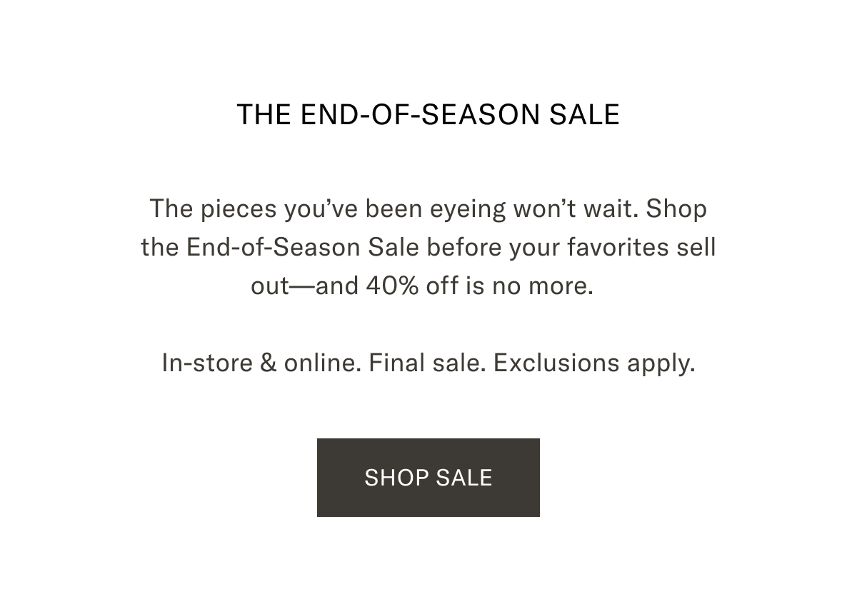 End Of Season Sale