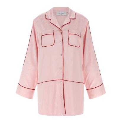 Off-White Satin Pajama Shirt