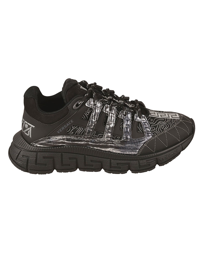 Versace Stitch Detail Paneled Sneakers