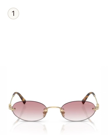 Miu Miu Miu 0MU A54S Logo ZVN70O Oro Pallido Metal Occhiali Da Sole