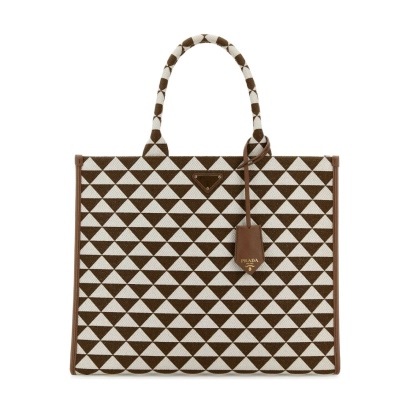 Prada Embroidered Symbole Tote Bag