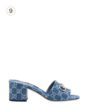 Gucci Blue Cotton Denim Sandals