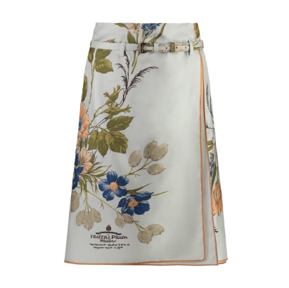 Prada Printed Silk Skirt