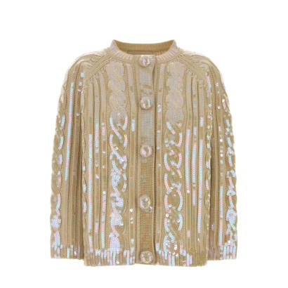 Valentino Garavani Beige Wool Cardigan