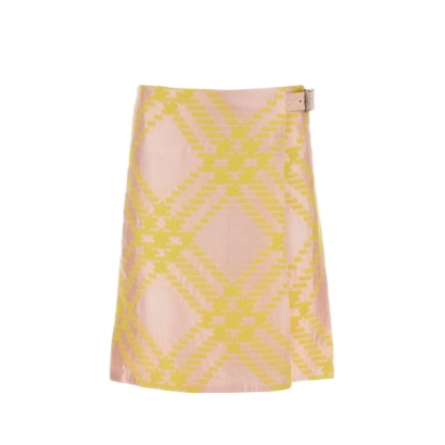 Burberry Embroidered Cotton Blend Skirt Sherbetipcheck Gonne