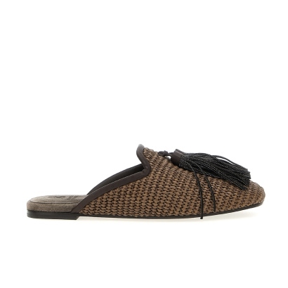 Brunello Cucinelli Jewel Tassel Sabots