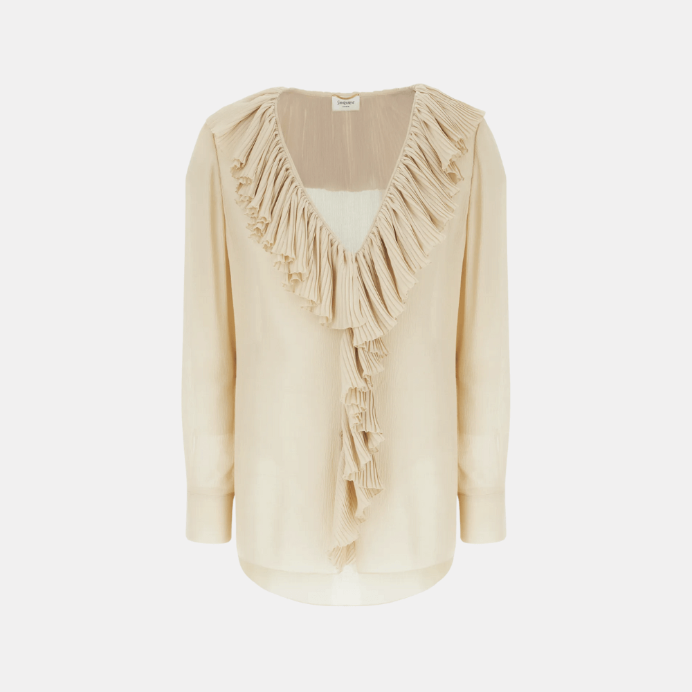 Saint Laurent Beige Silk Blouse