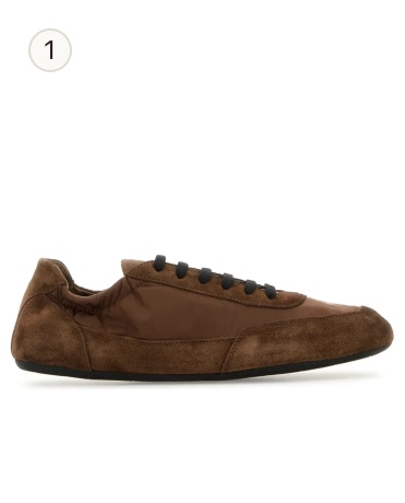 Prada Collapse Re-Nylon and Suede Sneakers