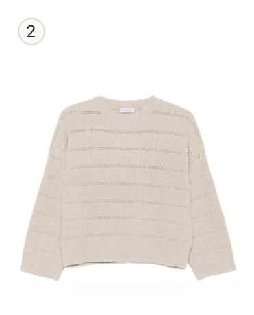 Brunello Cucinelli Striped Open-Knit Sweater