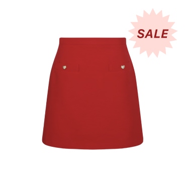 Valentino Red Silk Skirt
