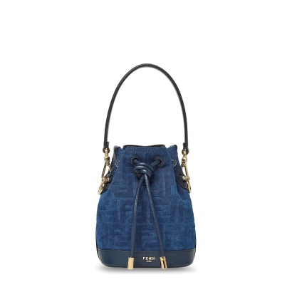 Fendi Mon Tresor Ff Flocked Denim Crossbody Bag