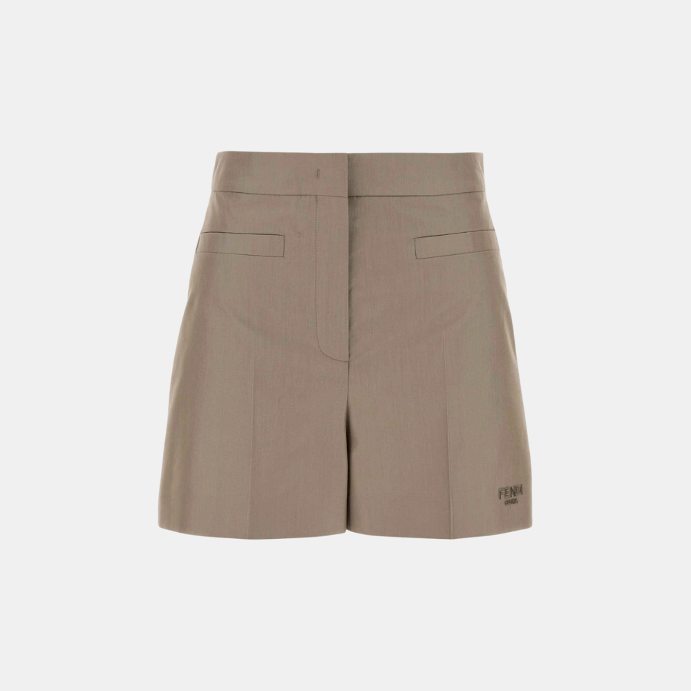 Fendi Cappuccino Cotton Blend Shorts