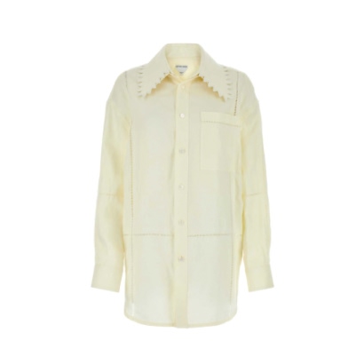 Bottega Veneta Cream Linen Shirt Gesso