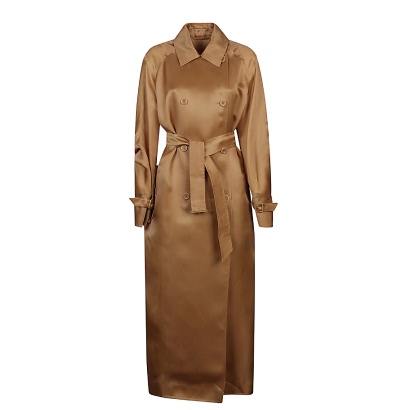 Max Mara Sacco Brown Silk Coat