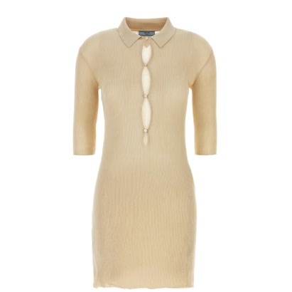 Prada Sand Cotton Polo Dress