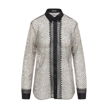Tom Ford Flock Polka Dot Shirt