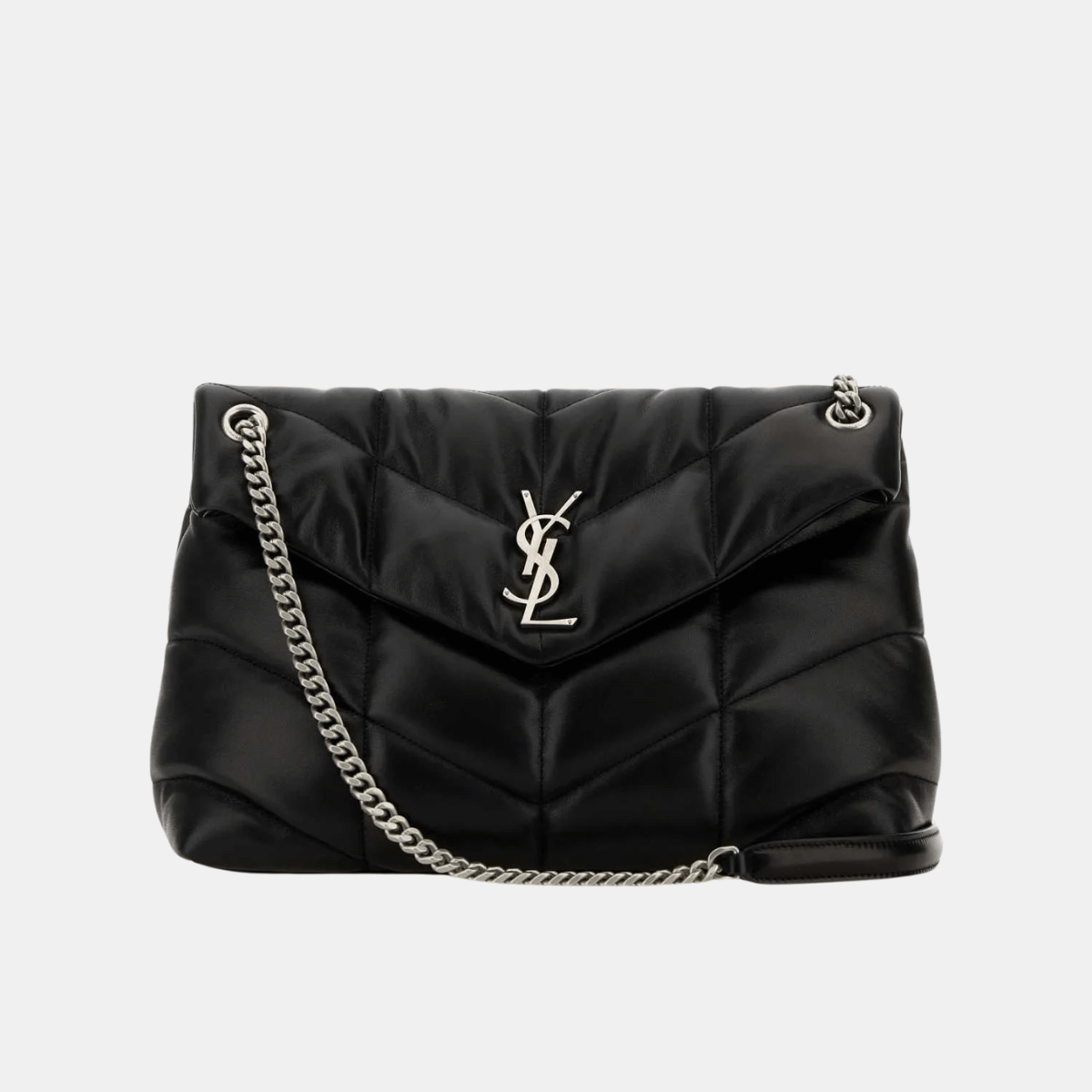Saint Laurent SS25 Black Nappa Leather Medium Puffer Shoulder Bag
