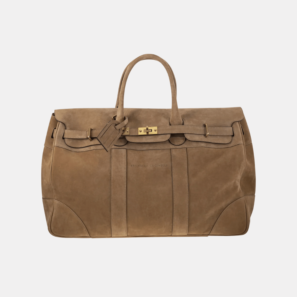 Brunello Cucinelli Country Bag In Inverted Calfskin
