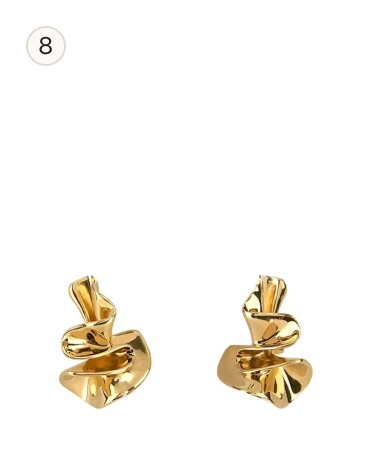 Bottega Veneta Gold Silver Small Anemone Earrings