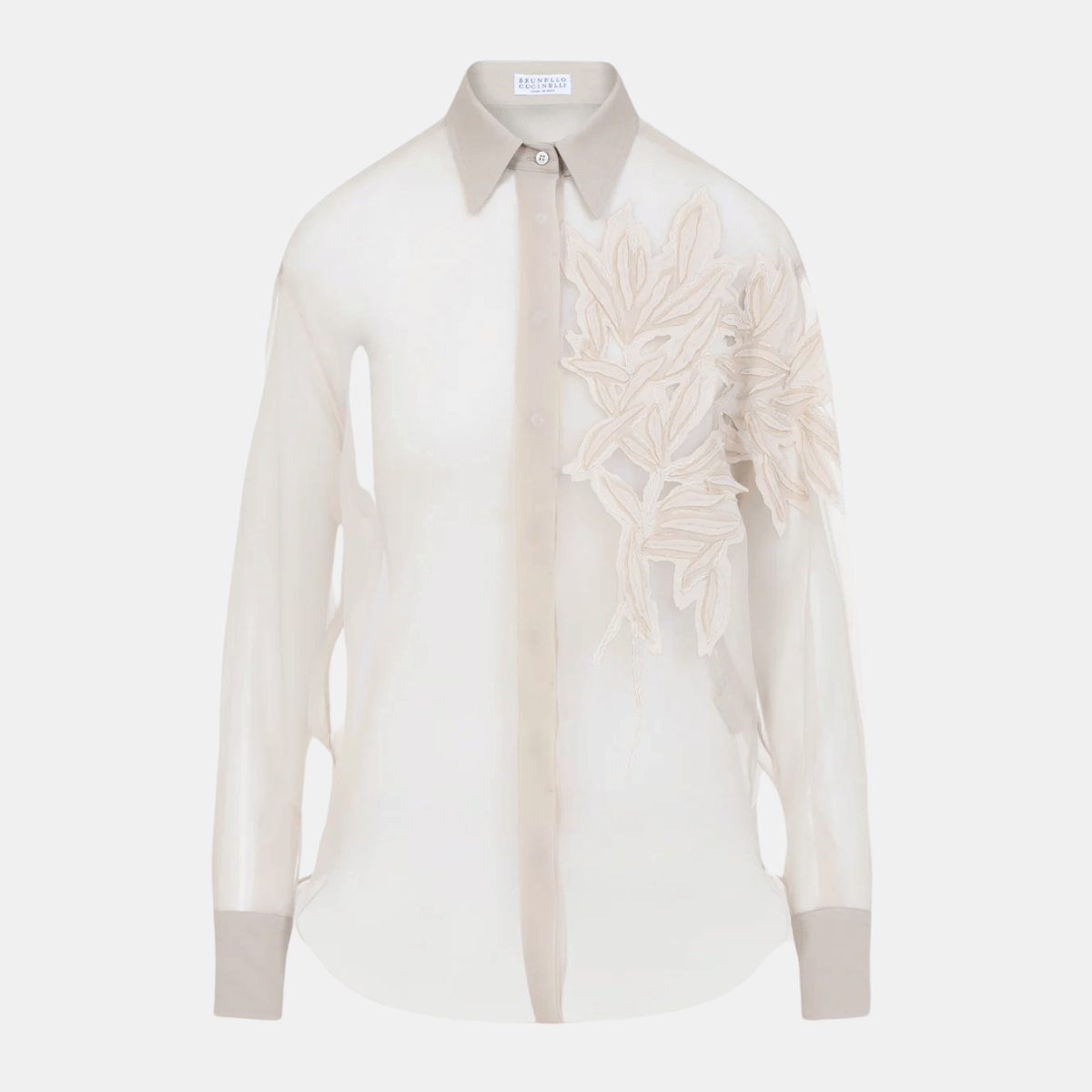 Brunello Cucinelli Organza Embroidered Shirt
