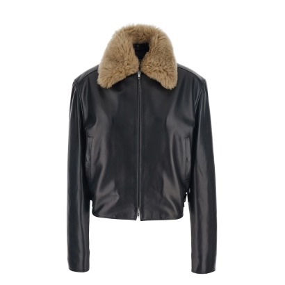 Phoebe Philo Black Cropped Leather Jacket